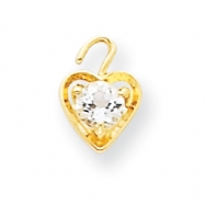 Picture of 14ky April Birthstone Heart Charm