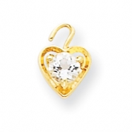 Picture of 14ky April Birthstone Heart Charm