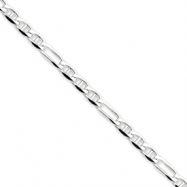 Picture of Sterling Silver 4.5mm Figaro Anchor Chain bracelet