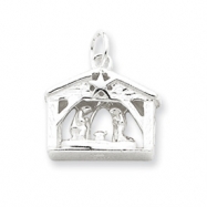 Picture of Sterling Silver Antiqued Manger Charm