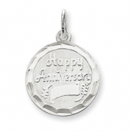 Picture of Sterling Silver Happy Anniversary Disc Charm