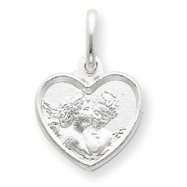 Picture of Sterling Silver Satin Angel Heart Charm