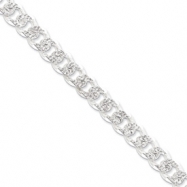 Picture of Sterling Silver 10.5mm Pave Curb Chain anklet