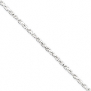 Picture of Sterling Silver 2.25mm Diamond-cut Rope Chain anklet