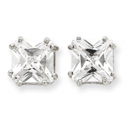 Picture of Sterling Silver Princess CZ Stud Earrings