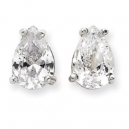 Picture of Sterling Silver Pear CZ Stud Earrings