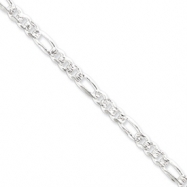Picture of Sterling Silver 5.5mm Pave Flat Figaro Chain