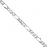 Picture of Sterling Silver 10.5mm Pave Flat Figaro Chain