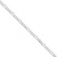 Picture of Sterling Silver 3mm Figaro Chain anklet