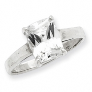 Picture of Sterling Silver Solitaire Emerald CZ Ring