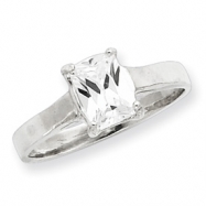 Picture of Sterling Silver Solitaire Emerald CZ Ring