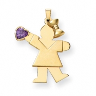 Picture of 14k Girl with CZ February Birthstone Charm