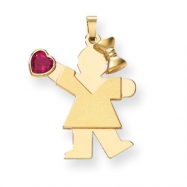 Picture of 14k Girl with CZ July Birthstone Charm