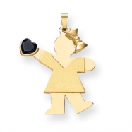 Picture of 14k Girl with CZ September Birthstone Charm