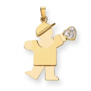 Picture of 14k Boy with CZ April Birthstone Charm