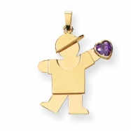 Picture of 14k Boy with CZ February Birthstone Charm