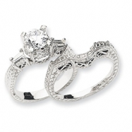 Picture of 14k White Gold AAA Diamond Engagement Ring