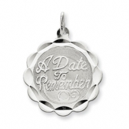 Picture of Sterling Silver A Date To Remember Disc Charm