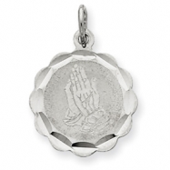 Picture of Sterling Silver Praying Hands Disc Charm