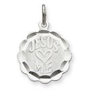 Picture of Sterling Silver Jesus Loves Me Disc Charm