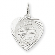 Picture of Sterling Silver On Graduation Day Heart Disc Charm