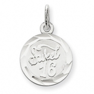 Picture of Sterling Silver Sweet Sixteen Disc Charm