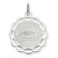 Picture of Sterling Silver Happy Birthday Disc Charm