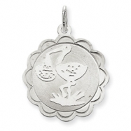 Picture of Sterling Silver Stork Disc Charm