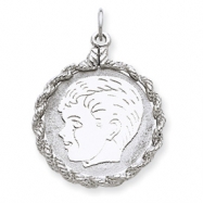 Picture of Sterling Silver Engraveable Boy Disc Charm