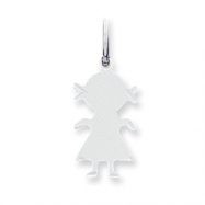 Picture of Sterling Silver Engraveable Girl Disc Charm