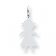 Picture of Sterling Silver Engraveable Girl Disc Charm
