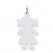 Picture of Sterling Silver Engraveable Girl Disc Charm