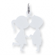 Picture of Sterling Silver Engraveable Boy/Girl Disc Charm