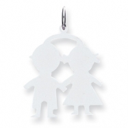 Picture of Sterling Silver Engraveable Boy/Girl Disc Charm