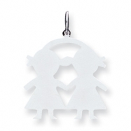 Picture of Sterling Silver Engraveable Girl/Girl Disc Charm