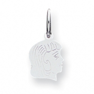 Picture of Sterling Silver Engraveable Girl Disc Charm