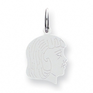 Picture of Sterling Silver Engraveable Girl Disc Charm
