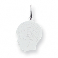 Picture of Sterling Silver Engraveable Boy Disc Charm