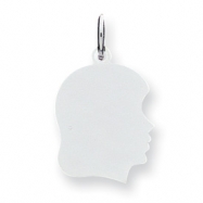 Picture of Sterling Silver Engraveable Girl Disc Charm