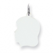Picture of Sterling Silver Engraveable Girl Disc Charm