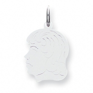Picture of Sterling Silver Engraveable Girl Disc Charm