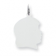 Picture of Sterling Silver Engraveable Girl Disc Charm