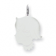 Picture of Sterling Silver Engraveable Girl Disc Charm