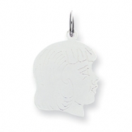 Picture of Sterling Silver Engraveable Girl Disc Charm