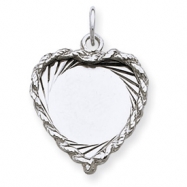 Picture of Sterling Silver Engraveable Heart Disc Charm