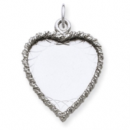 Picture of Sterling Silver Engraveable Heart Disc Charm
