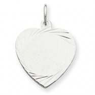 Picture of Sterling Silver Engraveable Heart Disc Charm