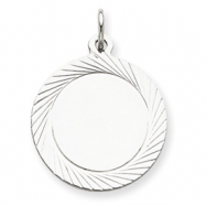 Picture of Sterling Silver Engraveable Round Disc Charm