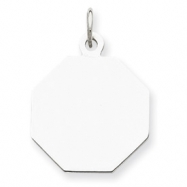 Picture of Sterling Silver Engraveable Octagon Disc Charm