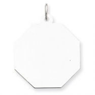 Picture of Sterling Silver Engraveable Octagon Disc Charm
